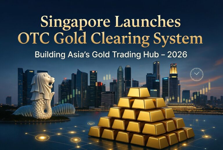 Accompanying image for article on Singapore's SGX OTC gold-clearing system with JPMorgan and five banks