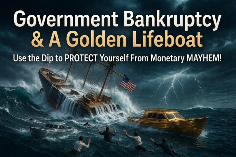 Government Bankruptcy & A Golden Lifeboat- Use The Dip To Protect Yourself From Monetary Mayhem!