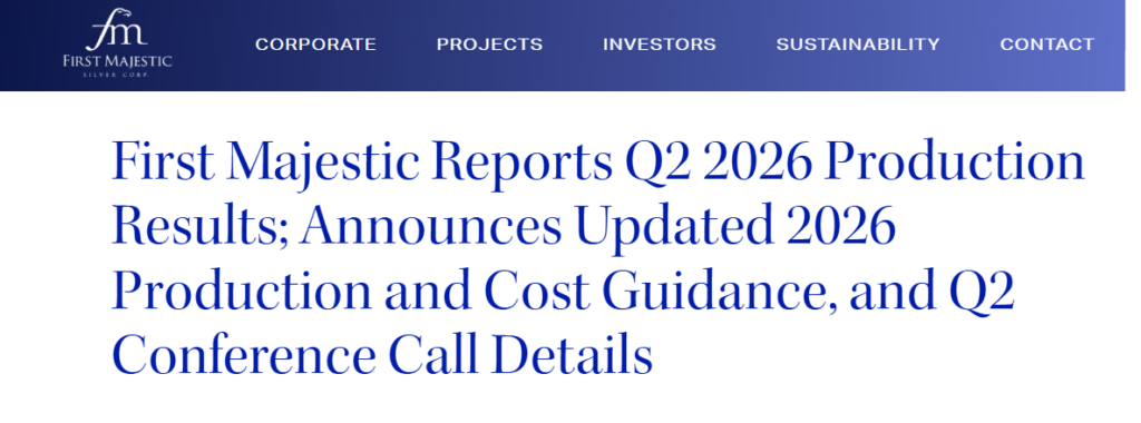 FIRST MAJESTIC SILVER RAISES PRODUCTION GUIDANCE!