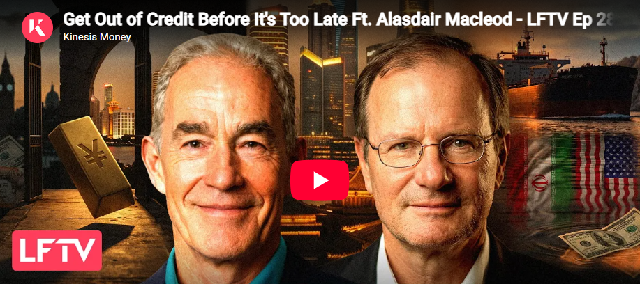 Two men posed before a city skyline and cargo ship, with a gold bar, US flag, and dollar bills