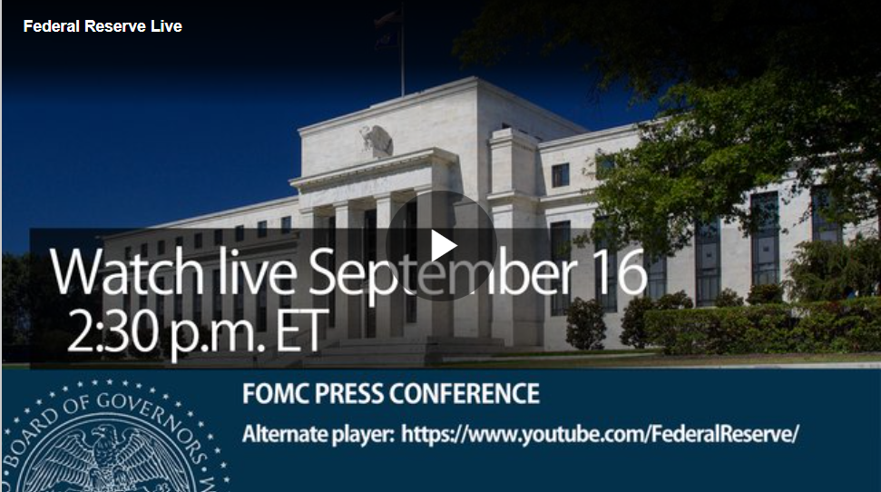 FOMC Statement Watch LIVE at 2:30pm EST Wednesday 9/16 as Kevin Warsh gives his statement