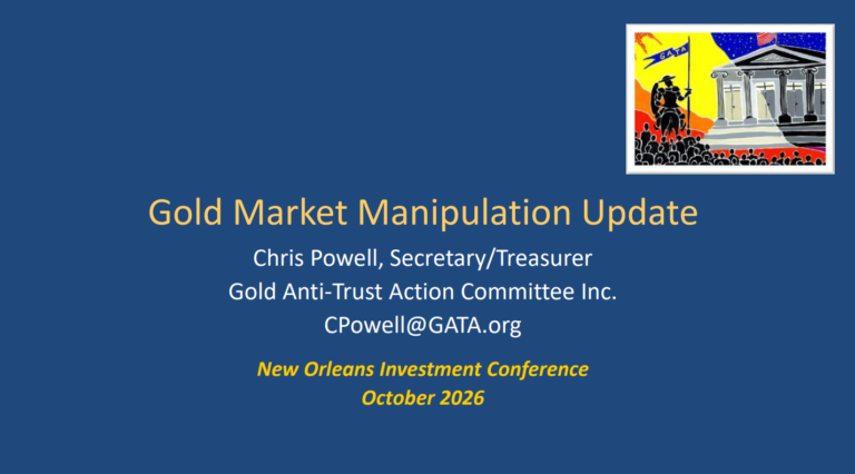 Gold Market Manipulation Update - GATA Chairman Chris Powell
