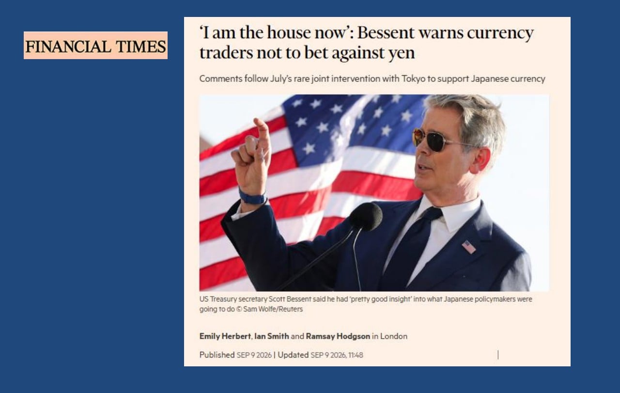FT article and photo of Bessent