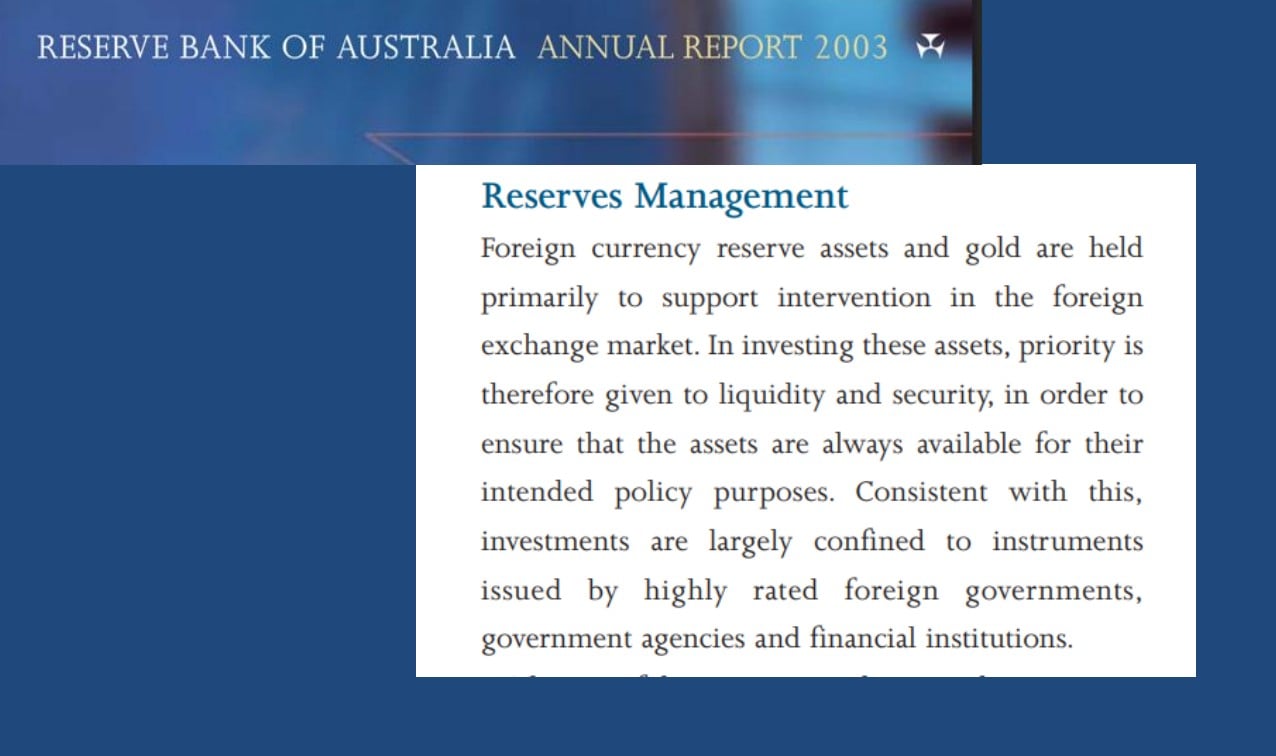 RBA 2003 annual report