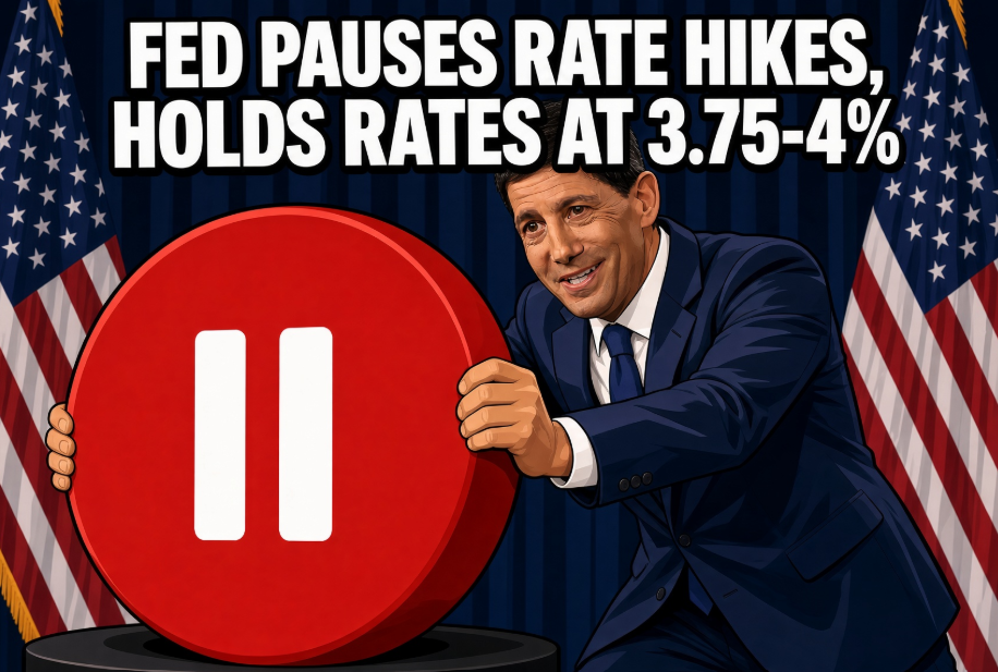 Fed pauses interest rate hikes- leaves rates unchanged at 3.75-4%